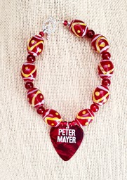 Show details for Red and Yellow Peter Mayer Guitar Pick Bracelet Picture of Red and Yellow Peter Mayer Guitar Pick Bracelet