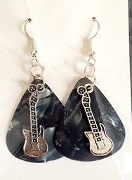 Show details for Shades of Grey Electric Guitar Earrings Picture of Shades of Grey Electric Guitar Earrings