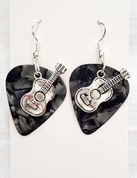 Show details for Grey Acoustic Guitar Earrings Picture of Grey Acoustic Guitar Earrings
