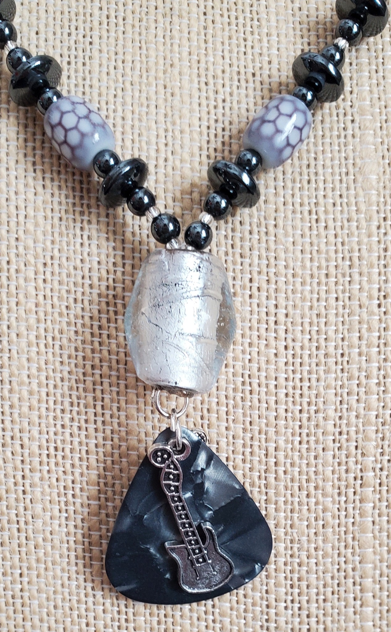 Picture of Shades of Grey Electric Guitar Necklace