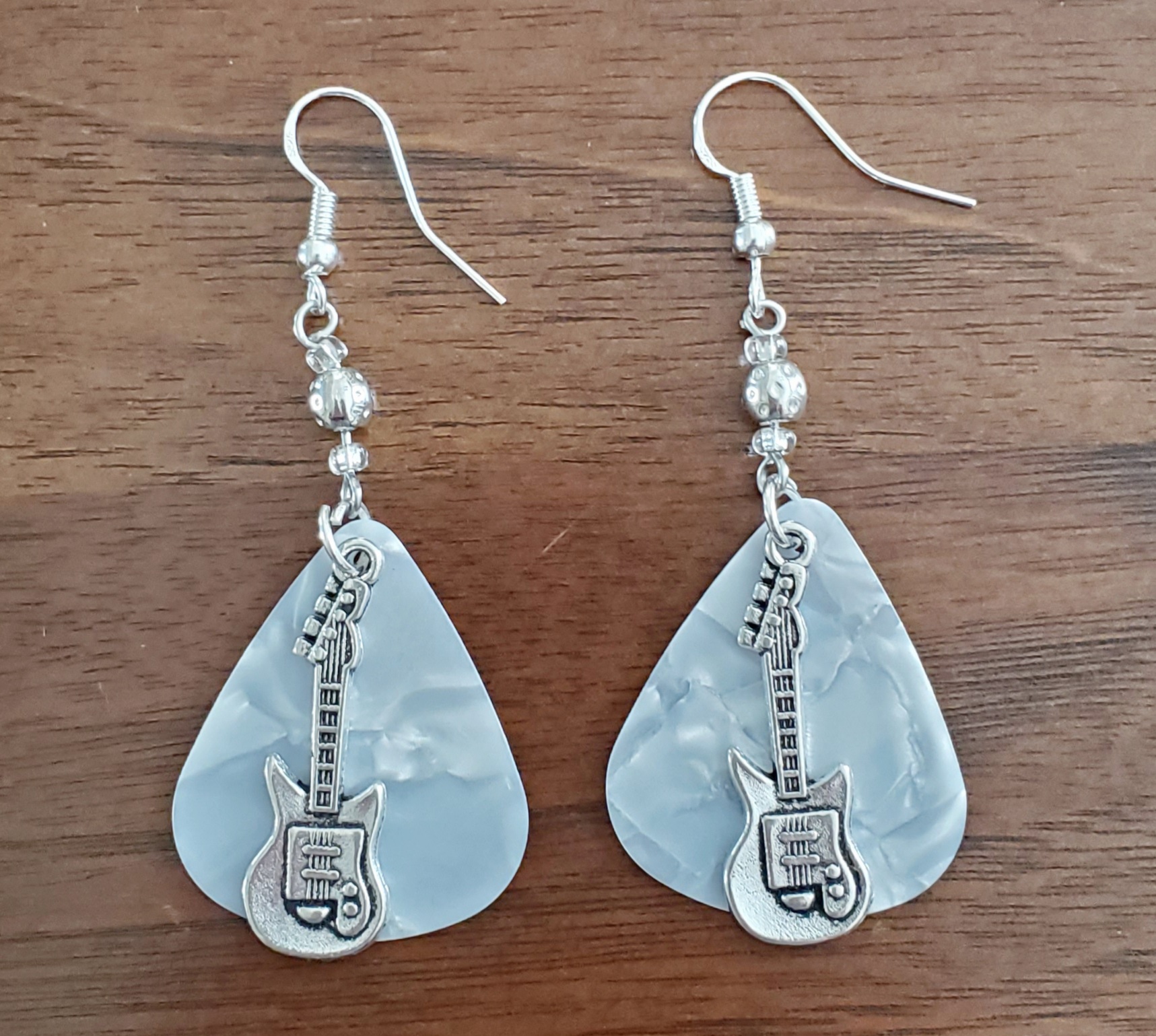 Picture of Frost White Electric Guitar Earrings