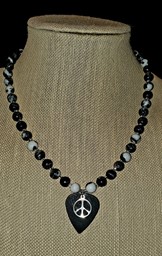 Picture of Black and White Peace Necklace